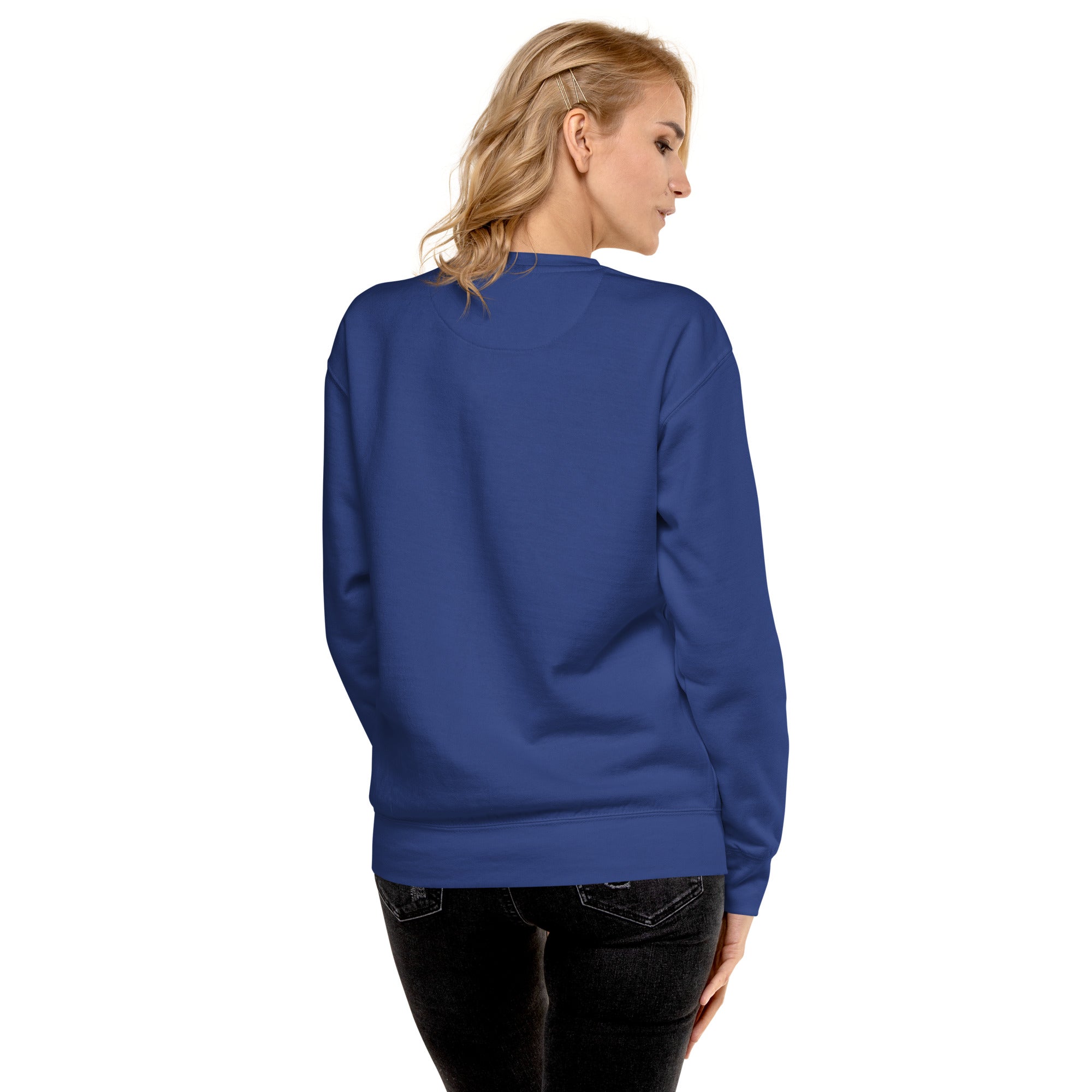 VM Unisex Premium Sweatshirt Rock a classic sweatshirt silhouette with ribbed crew neck, long sleeve cuffs, and a flat hem. Layer it up or wear it on its own for a contemporary streetwear look. With the soft fleece inside and comfortable fit, it’s sure to