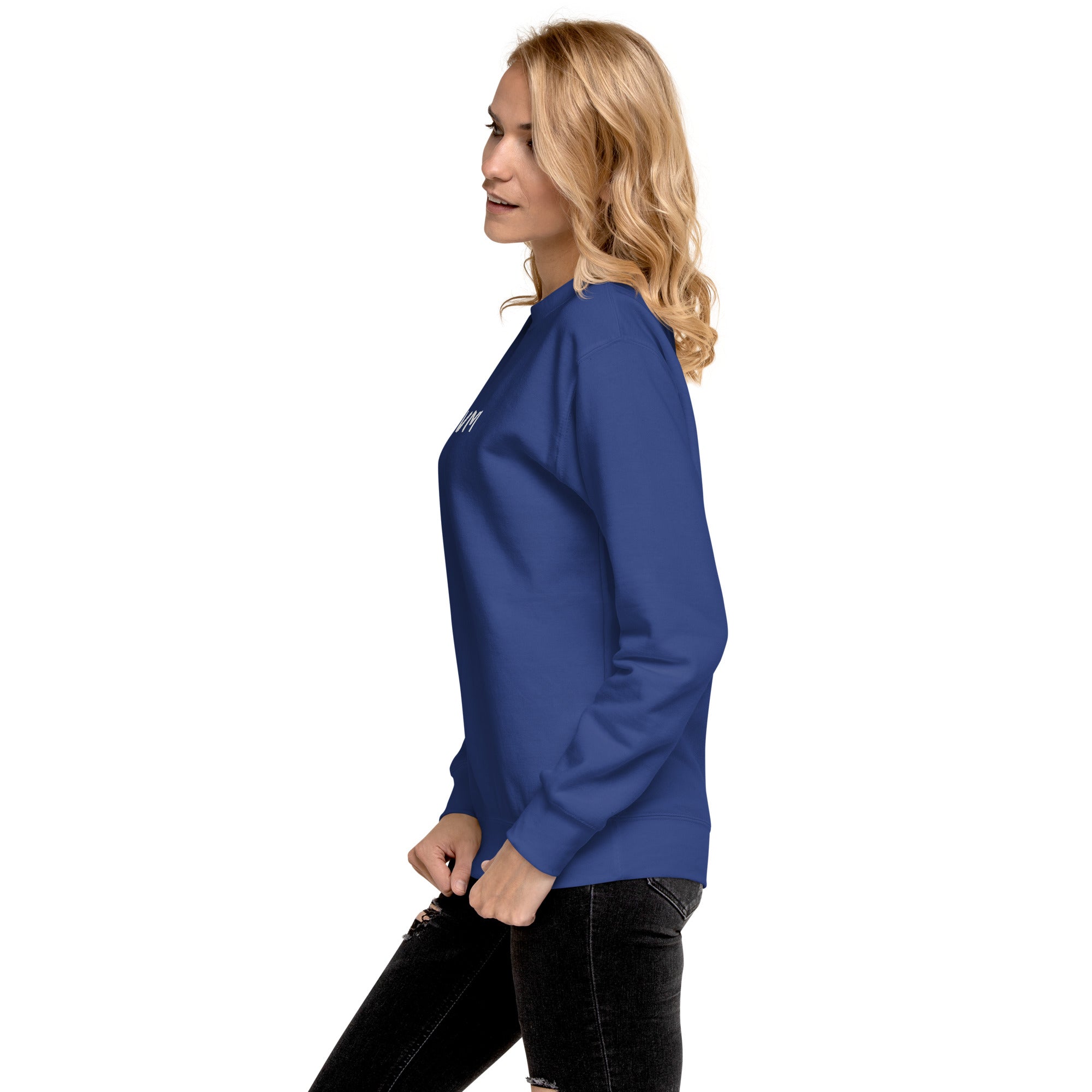 VM Unisex Premium Sweatshirt Rock a classic sweatshirt silhouette with ribbed crew neck, long sleeve cuffs, and a flat hem. Layer it up or wear it on its own for a contemporary streetwear look. With the soft fleece inside and comfortable fit, it’s sure to