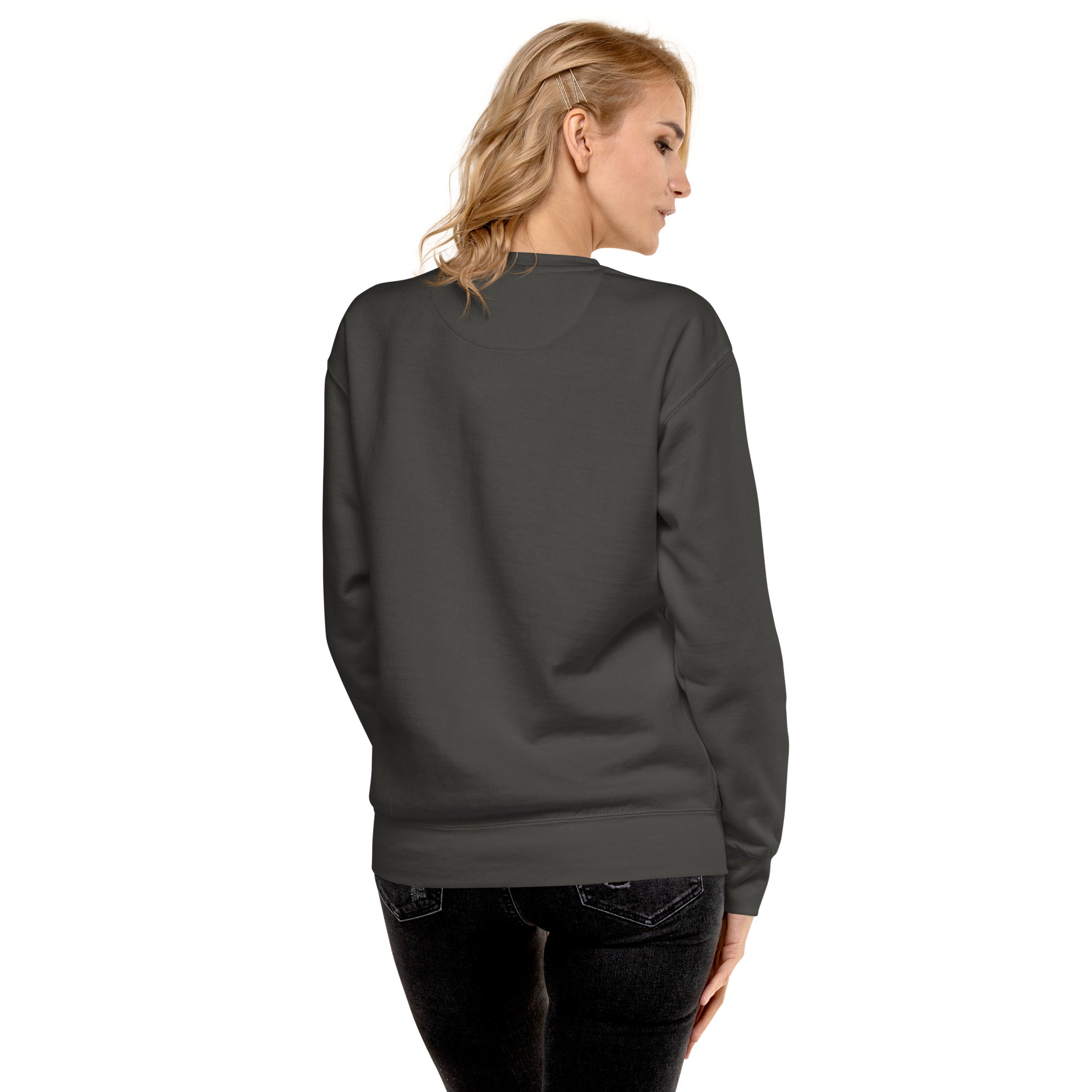 VM Unisex Premium Sweatshirt Rock a classic sweatshirt silhouette with ribbed crew neck, long sleeve cuffs, and a flat hem. Layer it up or wear it on its own for a contemporary streetwear look. With the soft fleece inside and comfortable fit, it’s sure to